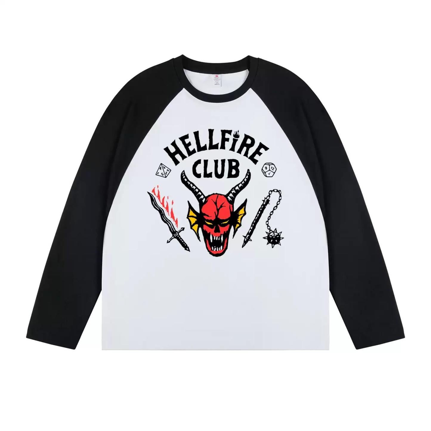 [Stranger Things] Hellfire Club Raglan Long Sleeve Shirt
