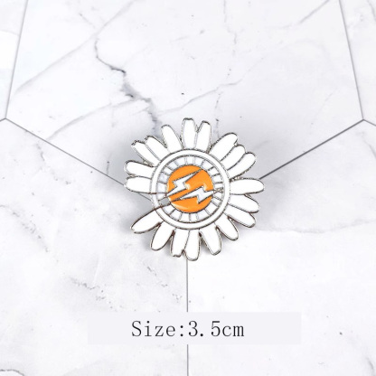 G-DRAAGON Ins The Same Notch Small Daisy GD Badge Sunflower Accessory Brooch