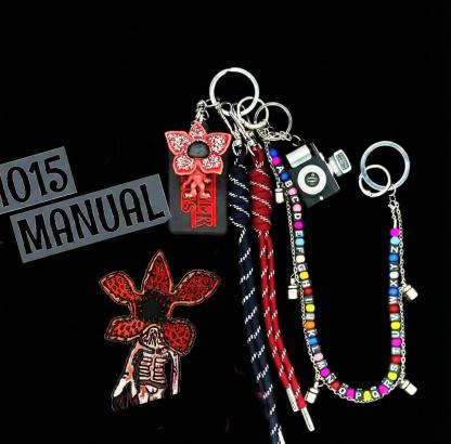 Stranger Things Light-Up Keychain Set with 5 LED Beads | Demogorgon Bag Charm with Replaceable Batteries | Hawkins Inspired Accessories for Backpacks & Keys | Glowing Fan Merch Gift for Netflix Series Lovers