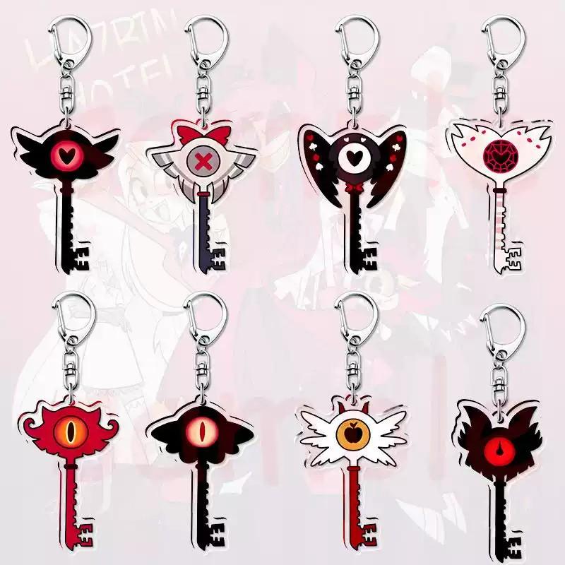 [Hazbin Hotel] Keychain Set 8 Unique Character Keys Demonic Hotel Collection