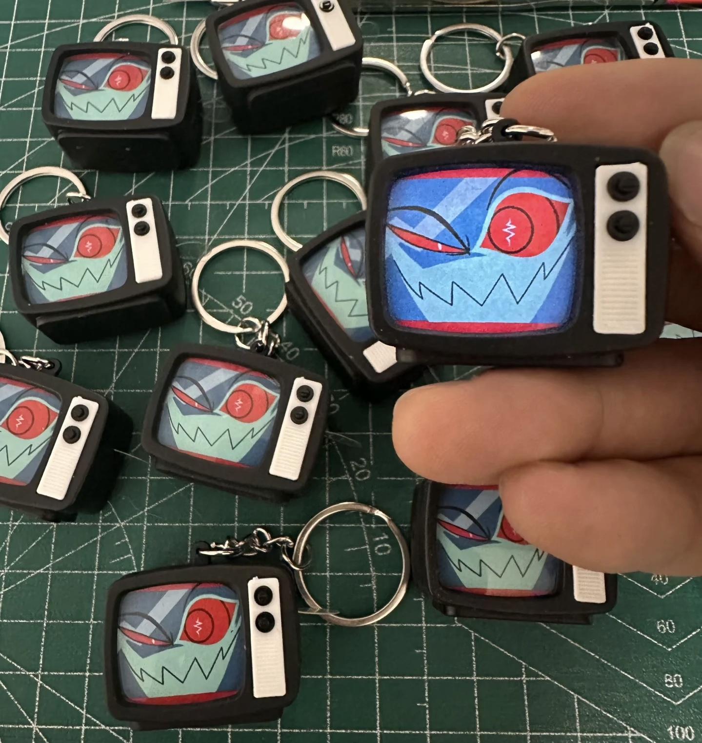 [Hazbin Hotel] Creative Light & Sound Mini TV Keychain