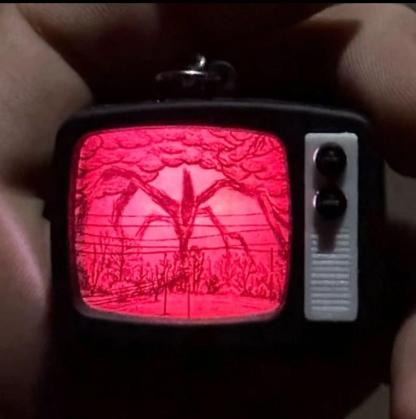 [Stranger Things] Mini TV Light & Sound Keychain with Compact Stylish Light and Themed Sounds for Fans