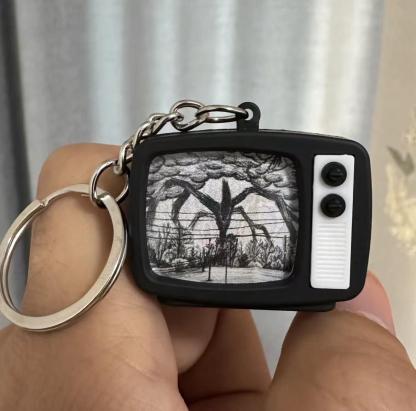 [Stranger Things] Mini TV Light & Sound Keychain with Compact Stylish Light and Themed Sounds for Fans