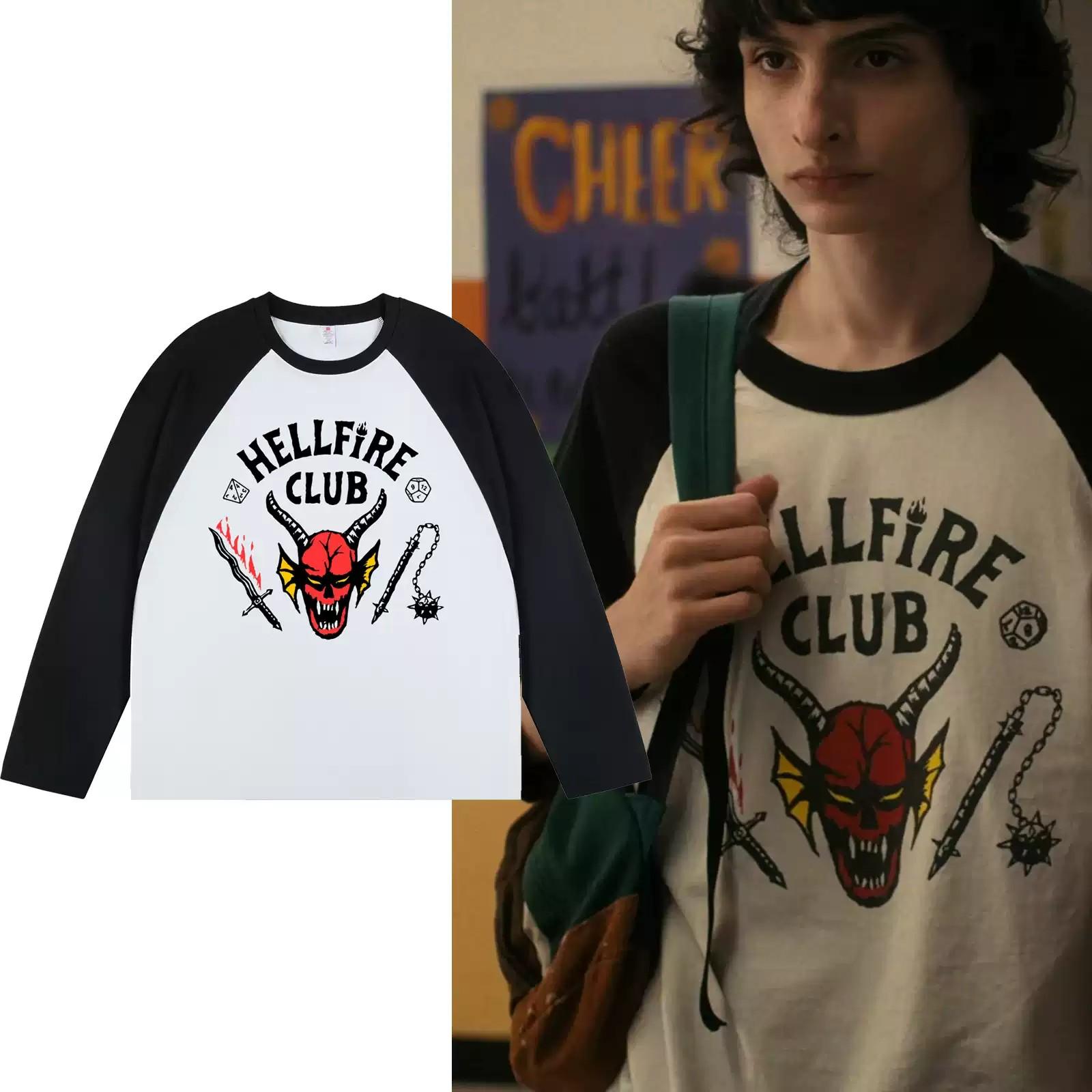 [Stranger Things] Hellfire Club Raglan Long Sleeve Shirt