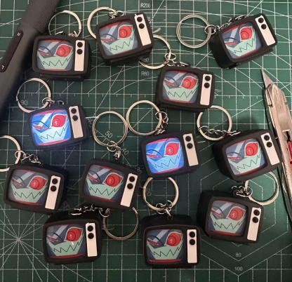 [Hazbin Hotel] Creative Light & Sound Mini TV Keychain