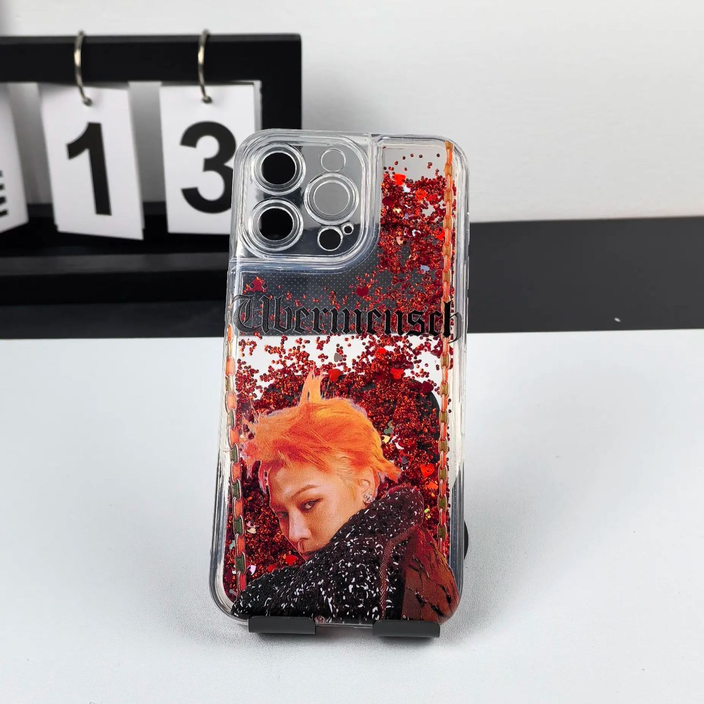G-DRAGON Glitter Liquid Sand Phone Case - Red