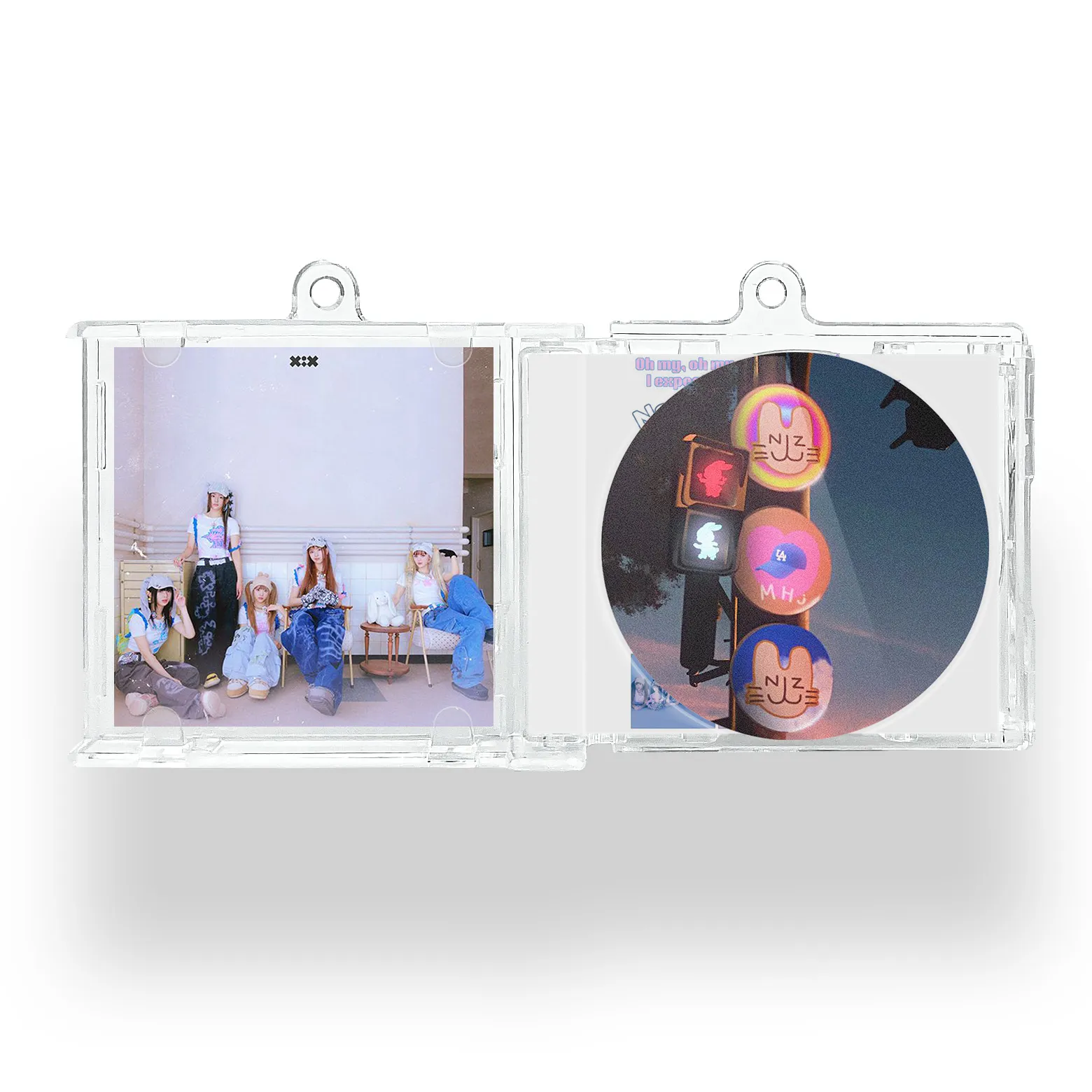 [NEWJEANS/OMG] Mini Vinyl NFC Album Keychain CD Music Keychain Pendant