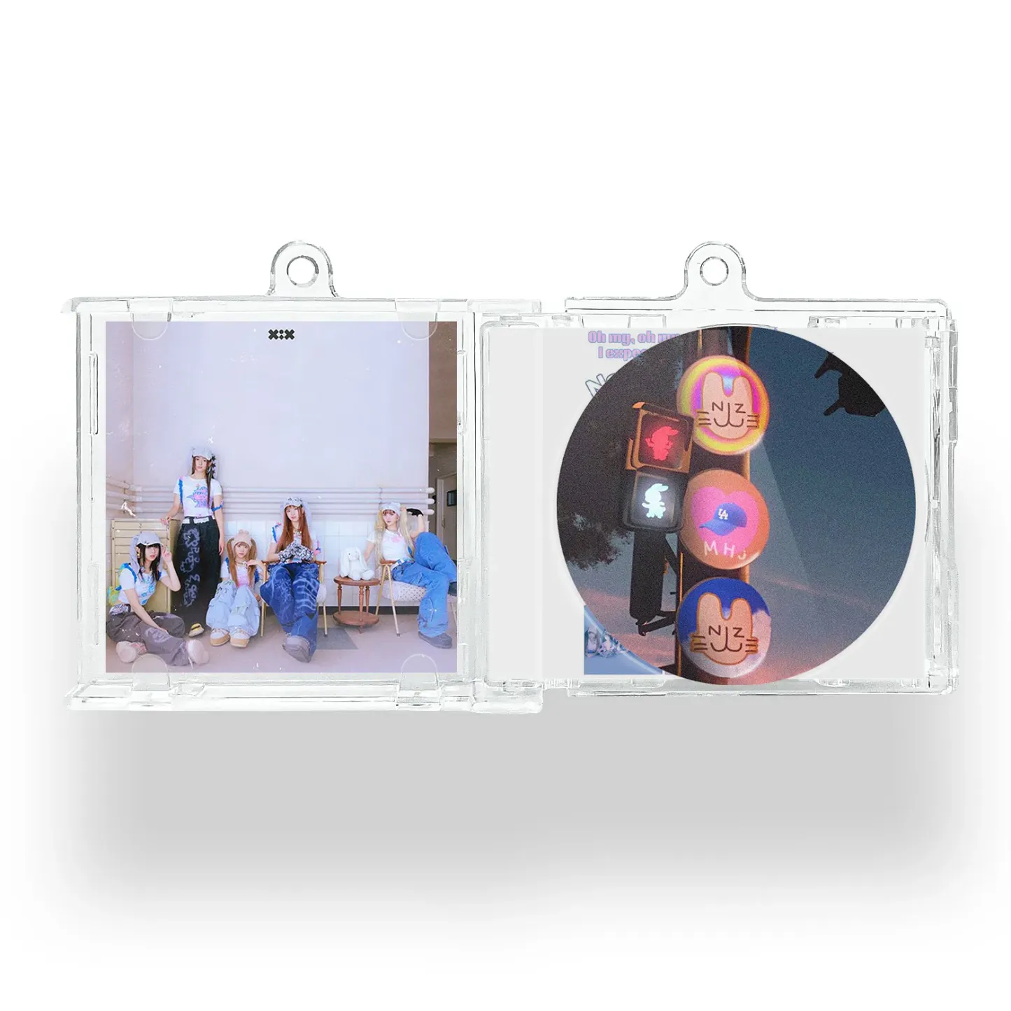 [NEWJEANS/OMG] Mini Vinyl NFC Album Keychain CD Music Keychain Pendant