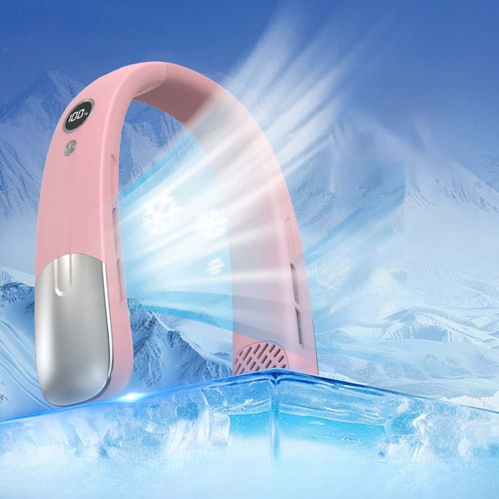 Ventilateur portable sans pales accroché au cou qui rafraîchit en 10 secondes