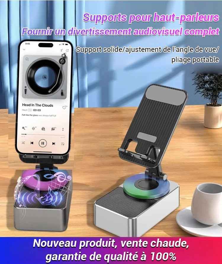 Support de chargeur portable avec haut-parleur Bluetooth pour paresseux.