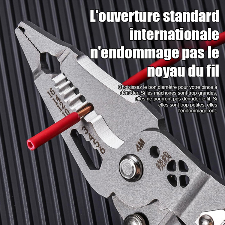 Tout-en-un ! Tournevis pliant, testeur de tension et pince à dénuder.