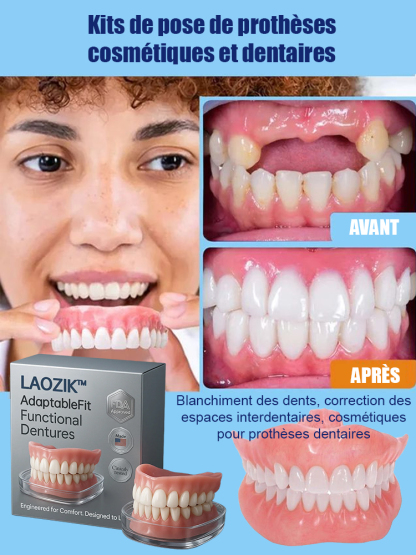 Porté en une seconde, aussi confortable que de vraies dents, Essayez-le gratuitement pendant 15 jours!