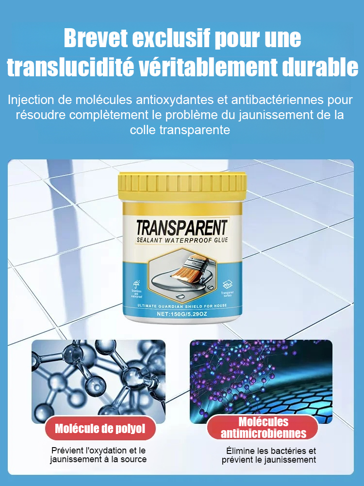 Colle imperméable transparente invisible seal
