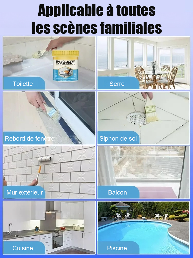 Colle imperméable transparente invisible seal
