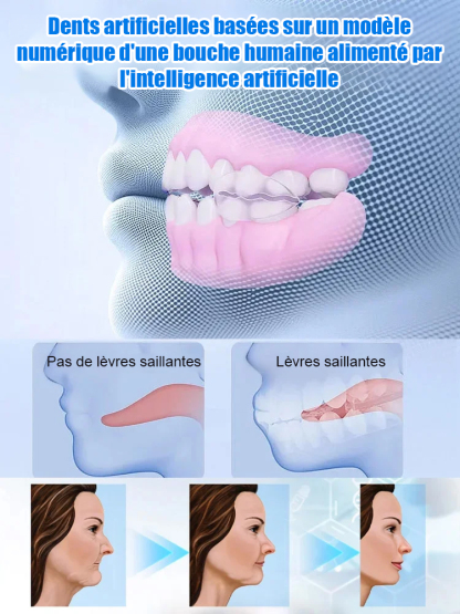 Porté en une seconde, aussi confortable que de vraies dents, Essayez-le gratuitement pendant 15 jours!