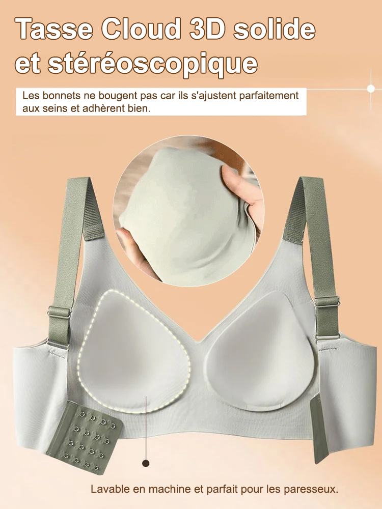 Soutien-gorge invisible push-up bicolore avec petits cœurs