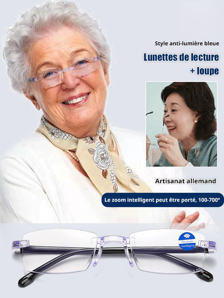 Lunettes de lecture intelligentes anti-lumière bleue