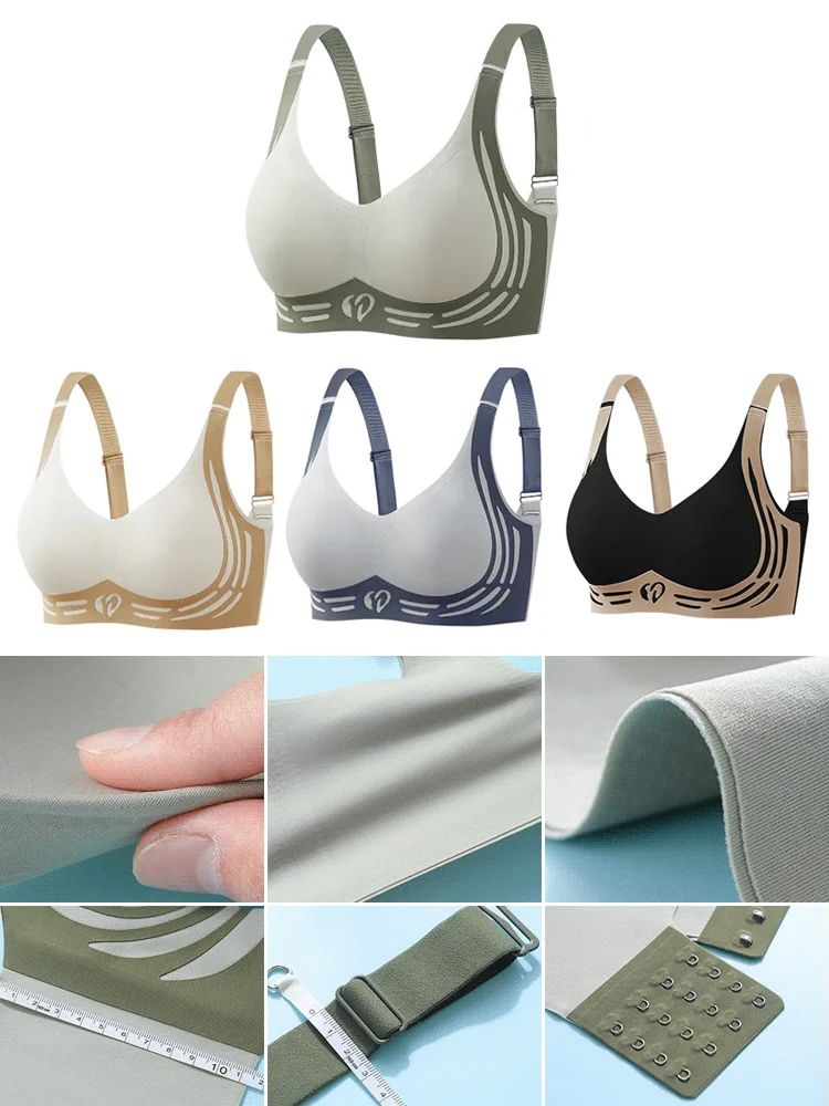 Soutien-gorge invisible push-up bicolore avec petits cœurs