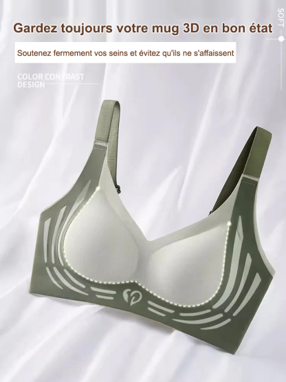 Soutien-gorge invisible push-up bicolore avec petits cœurs