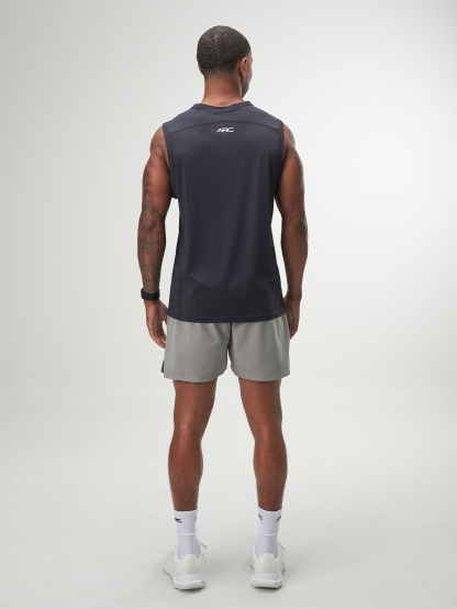 Men ARC Activewear Performance Cuttoff Tank Cap Sleeve Top T Shirt Gym Workout