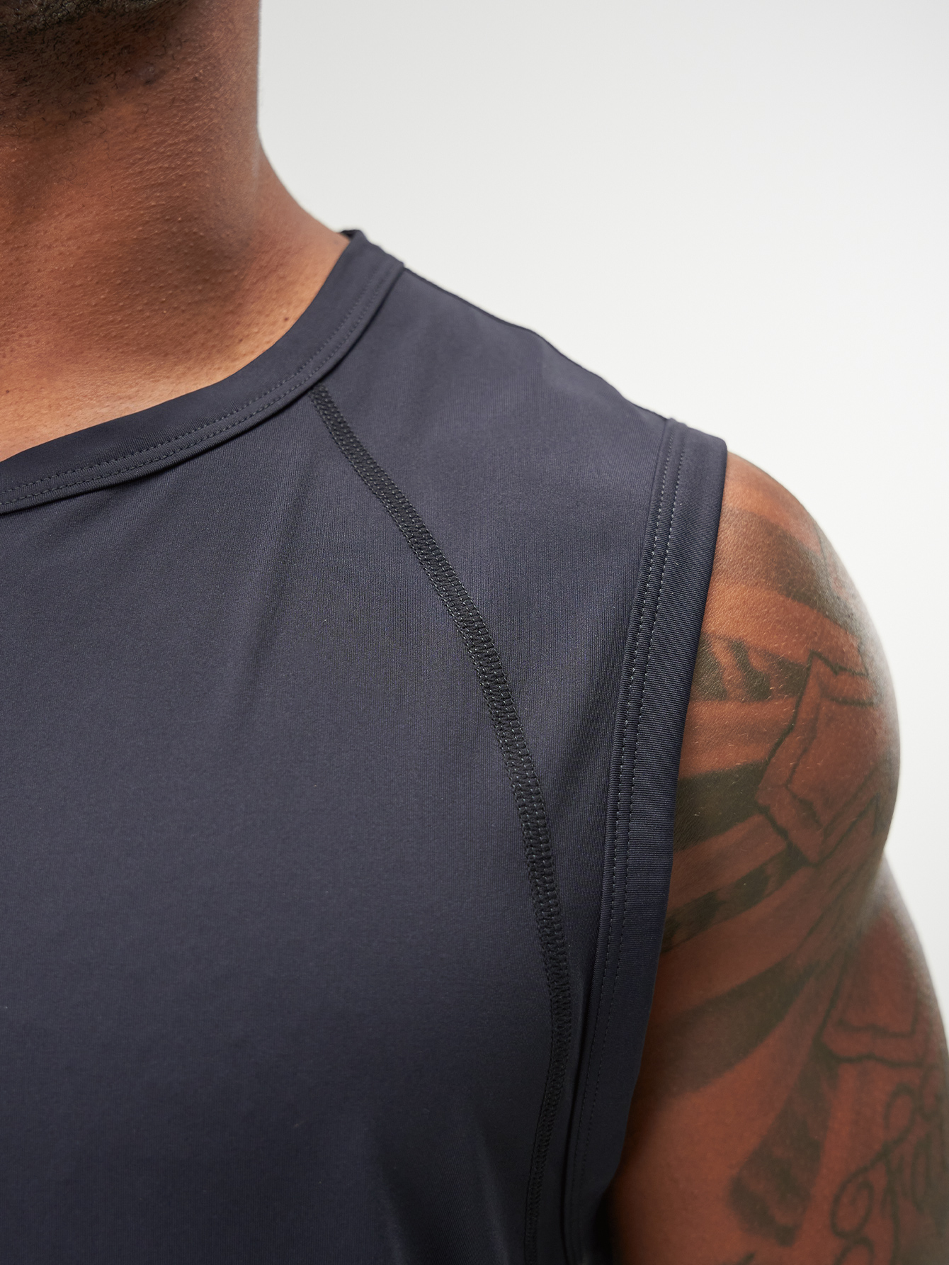 Men ARC Activewear Performance Cuttoff Tank Cap Sleeve Top T Shirt Gym Workout