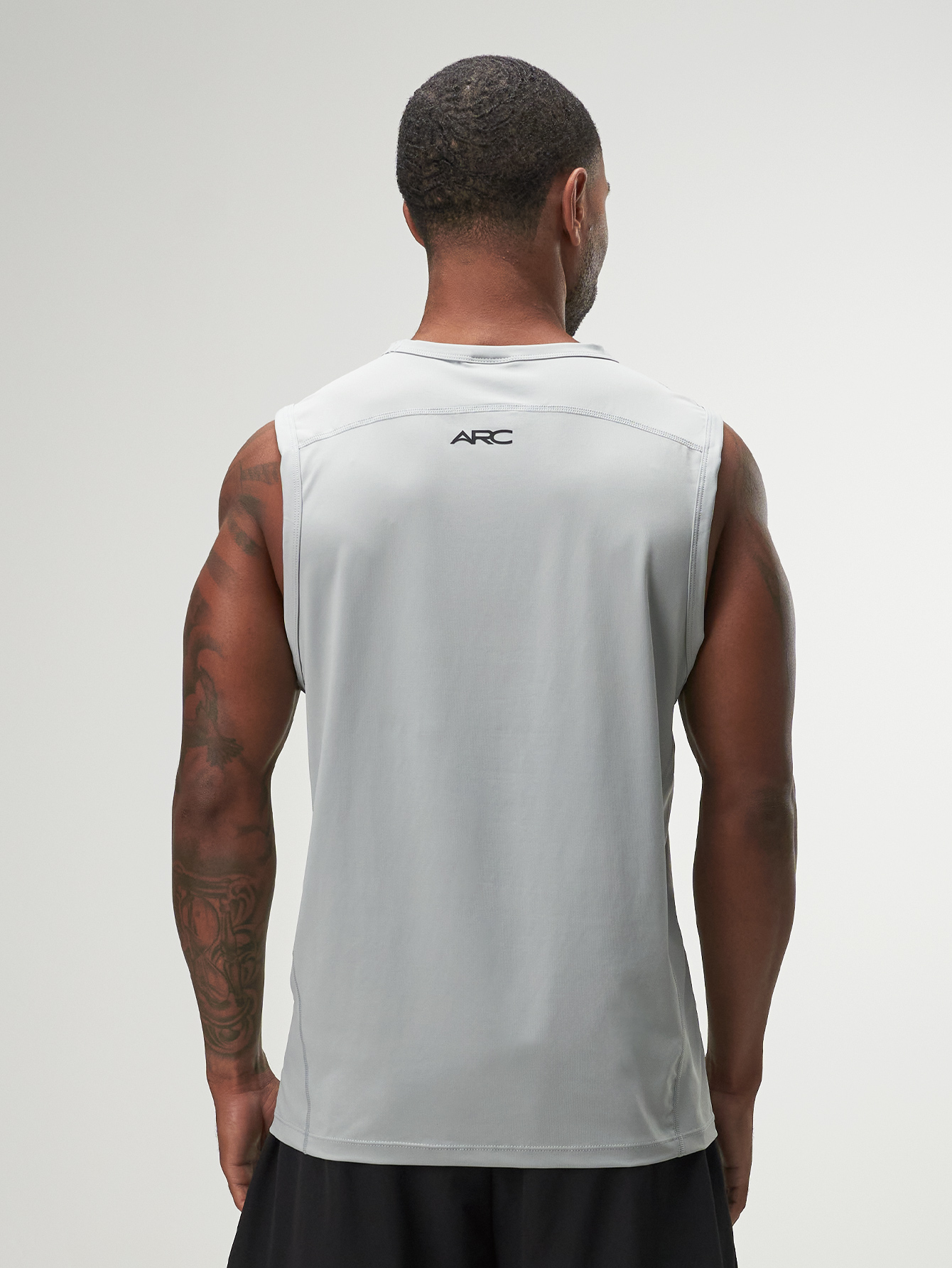 ARC Activewear Performance Cuttoff Tank Cap Sleeve Top T Shirt Gym Workout
