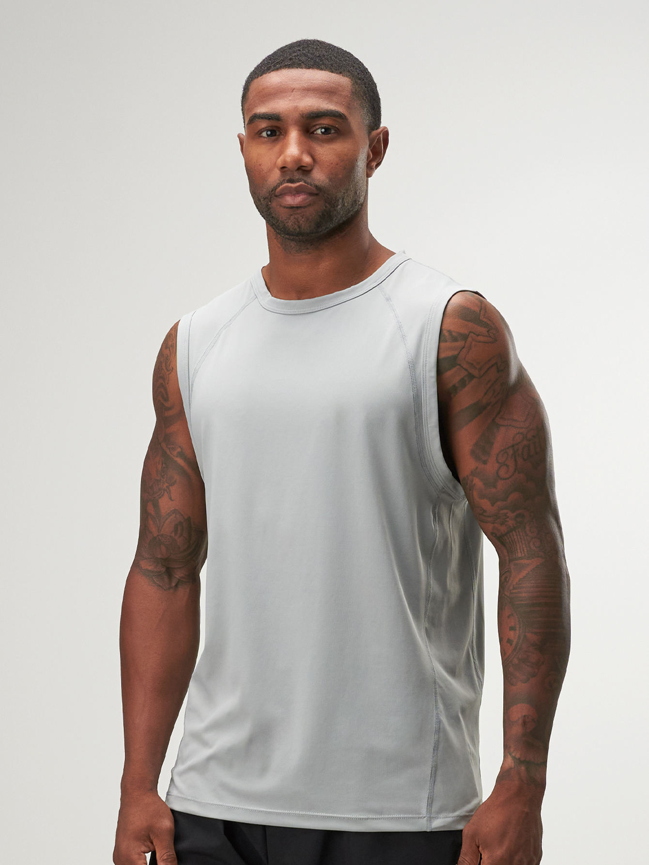 ARC Activewear Performance Cuttoff Tank Cap Sleeve Top T Shirt Gym Workout