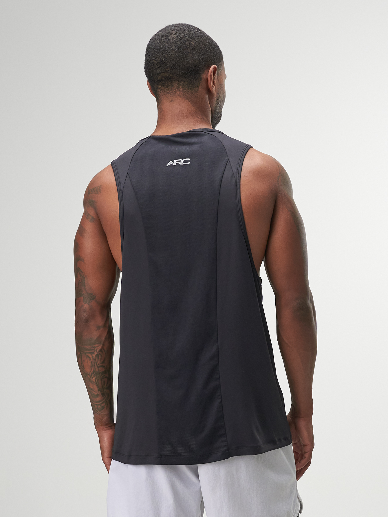 Arc Men'S Fashionable Solid Color Round Neck Casual Tank Top, Gym Wear