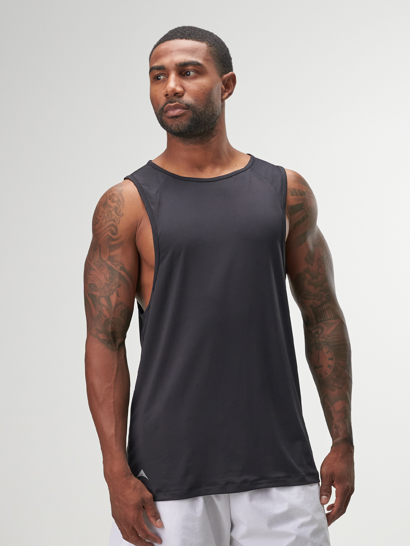 Arc Men'S Fashionable Solid Color Round Neck Casual Tank Top, Gym Wear