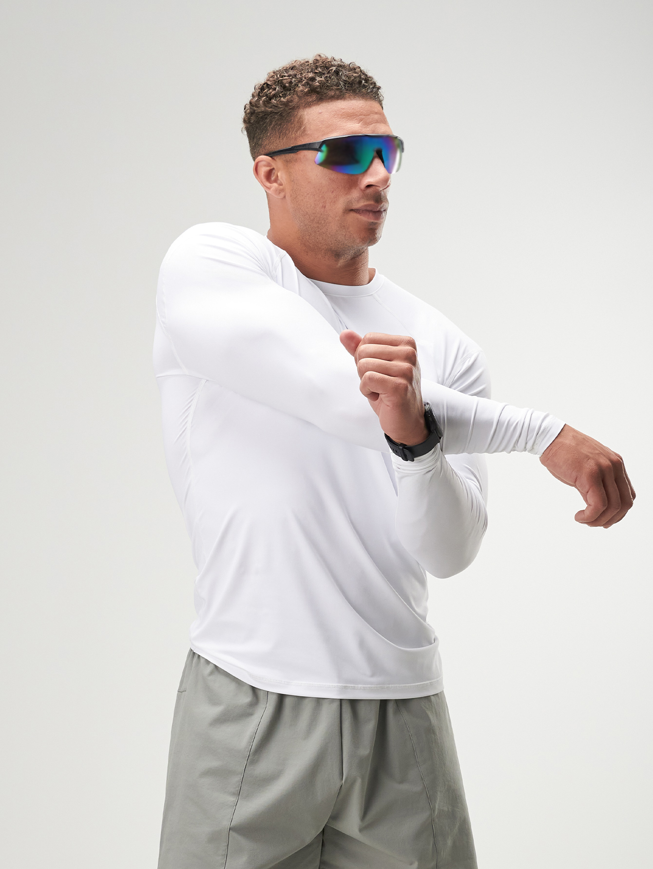 ARC Activewear Seamless Performance Compression Top T Shirt Gym Workout Long Sleeve