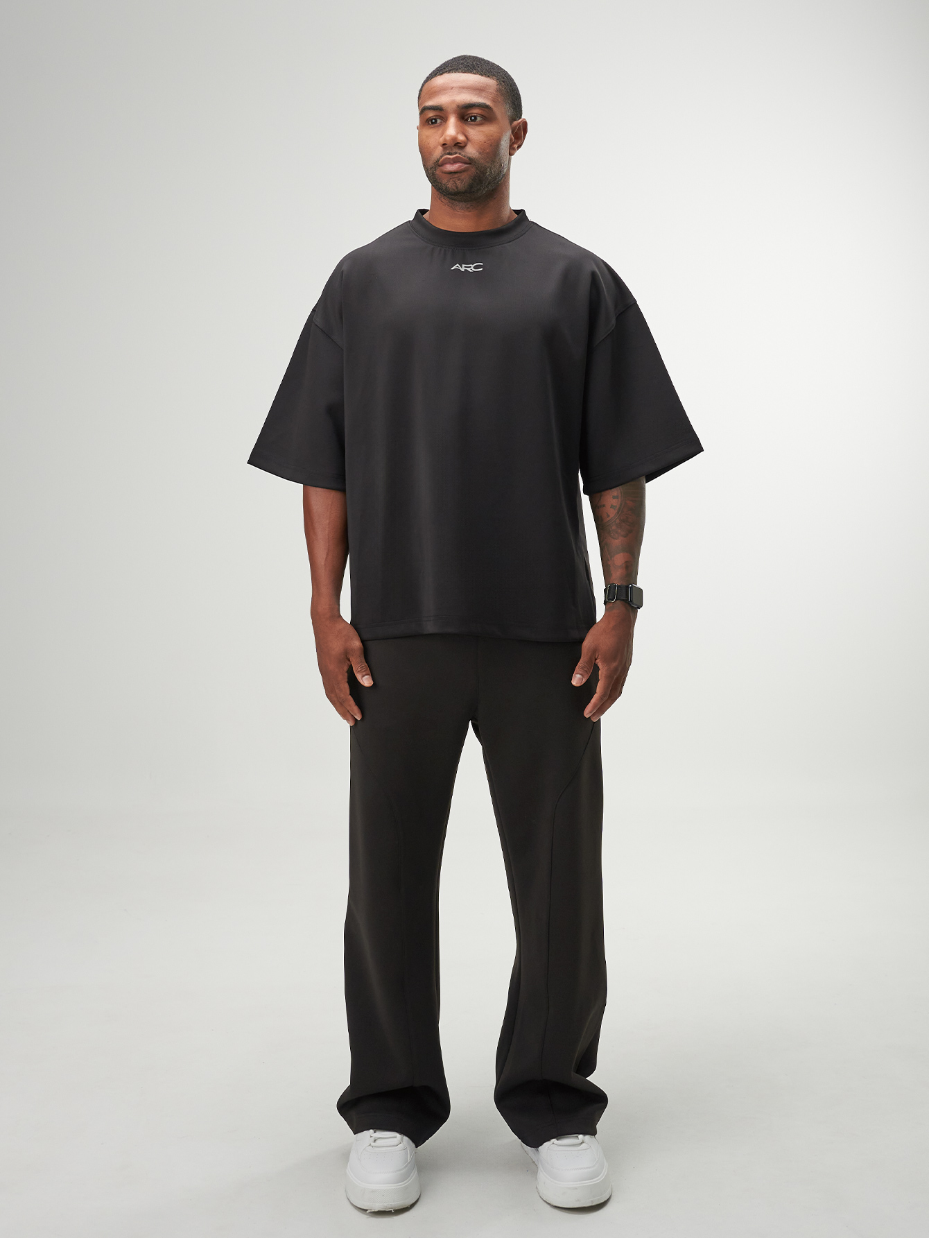 ARC Activewear Performance Cropped Boxy Fit T ShirtCap Sleeve Top T Shirt Gym Workout