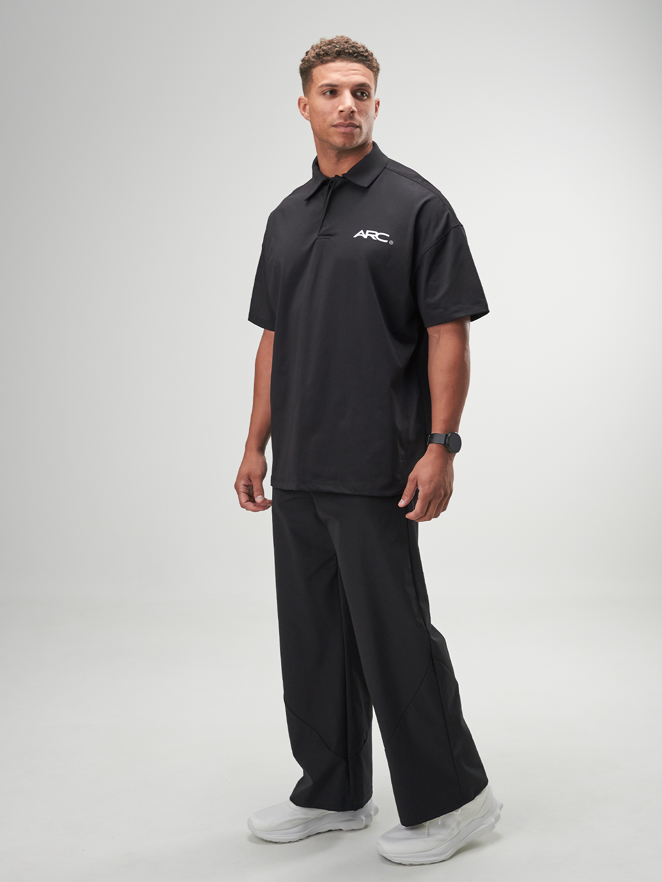 ARC Activewear Boxy Oversized Polo Shirt Performance Top Gym Workout