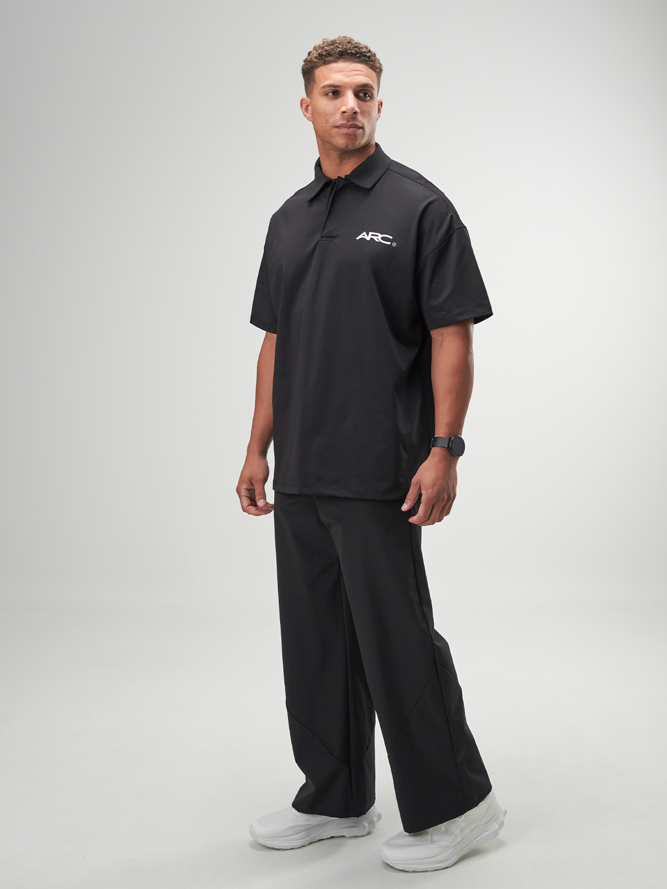 ARC Activewear Boxy Oversized Polo Shirt Performance Top Gym Workout