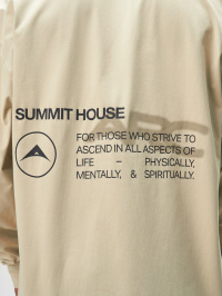 ARC Men's Dropped Shoulder Round Neck Loose Casual Versatile Long Sleeve Apricot Top