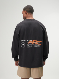 ARC Men's Slogan Print Crew Neck Loose Fit Long Sleeve Casual T-Shirt