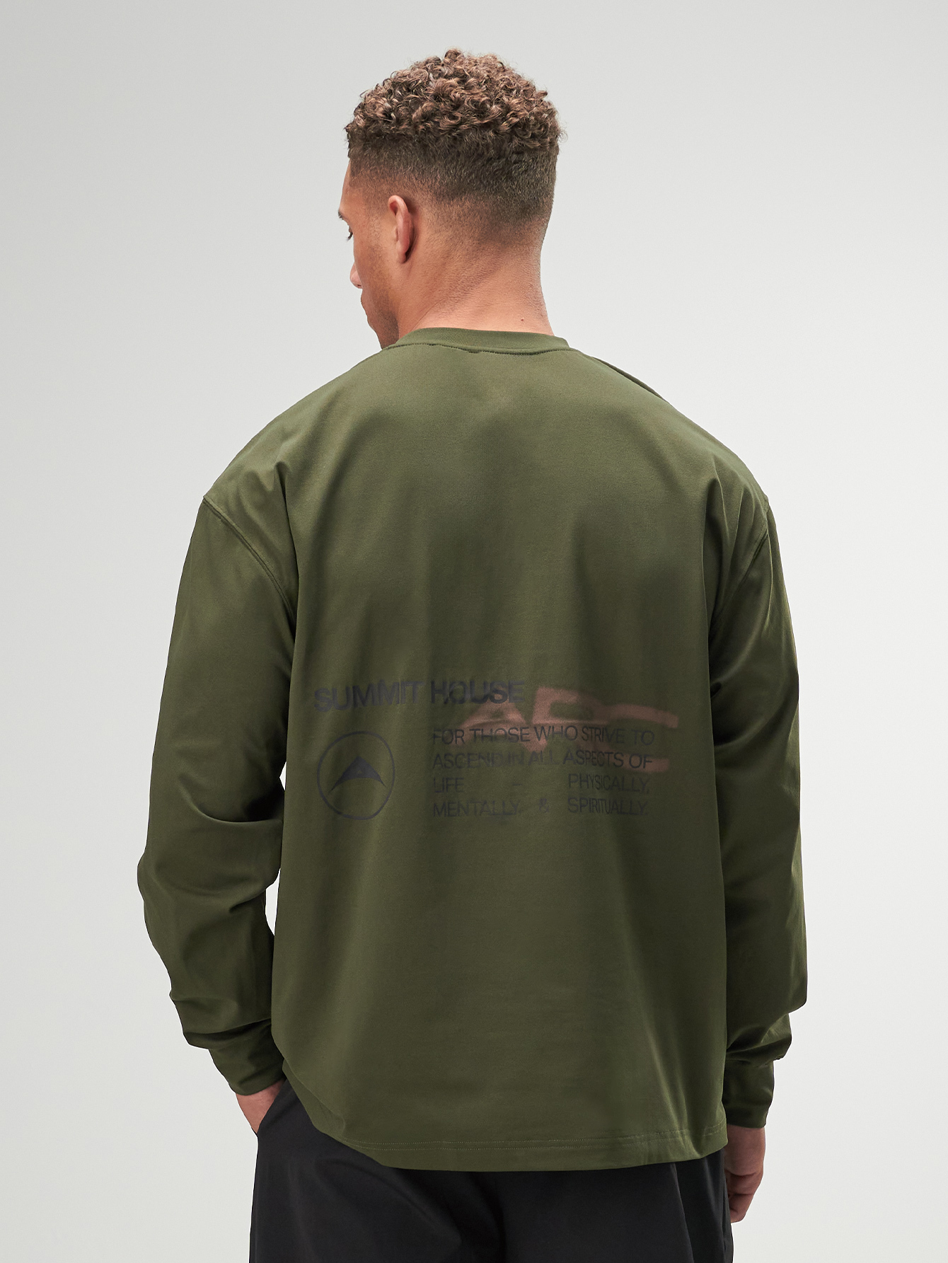 ARC Men's Simple Print Quick-Dry No Stretch-Out Crew Neck Long Sleeve T-Shirt