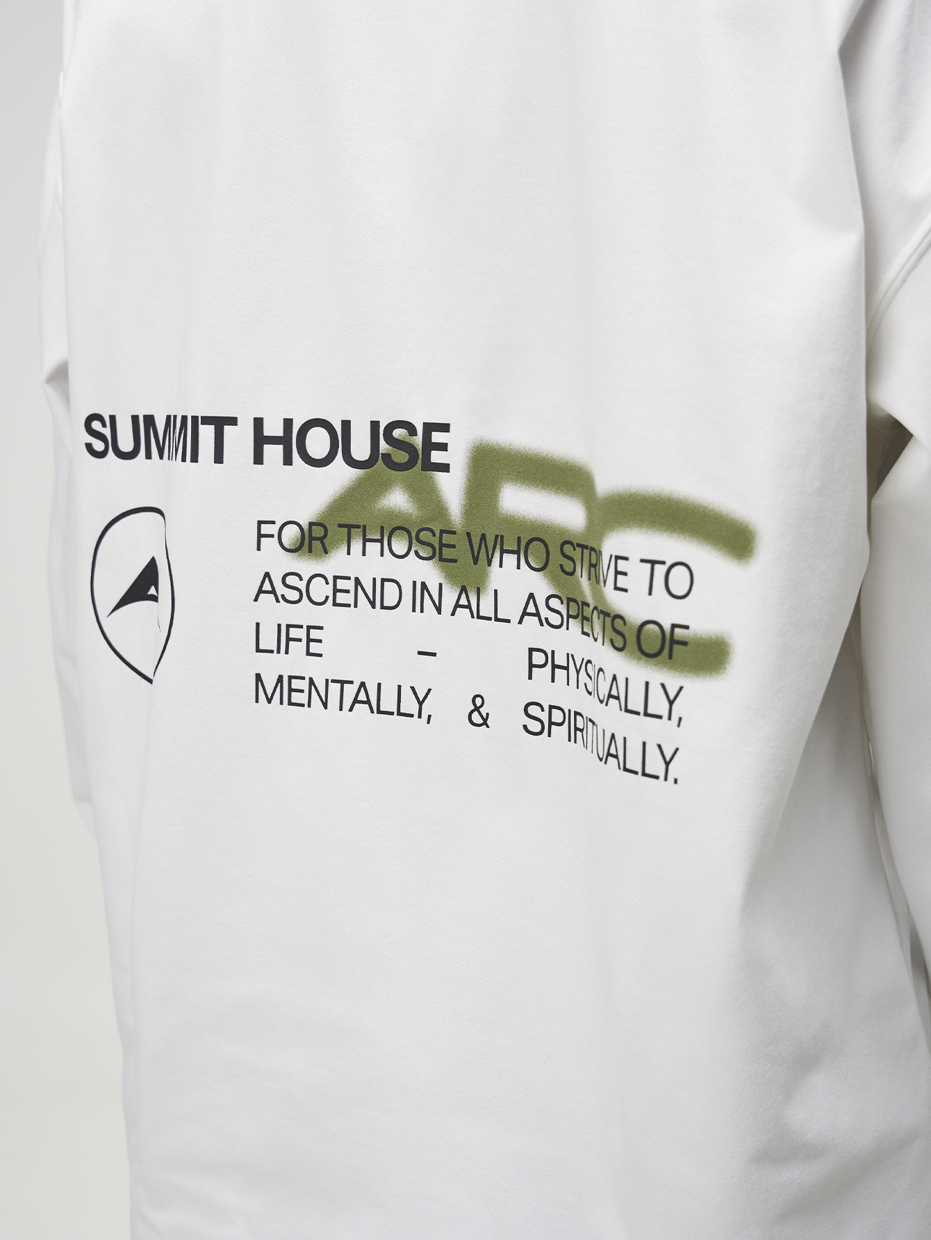 ARC Men's Dropped Shoulder Round Neck Loose Casual Versatile Long Sleeve Top, White