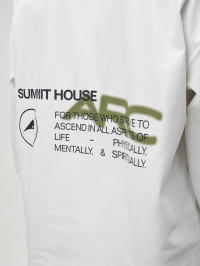 ARC Men's Dropped Shoulder Round Neck Loose Casual Versatile Long Sleeve Top, White