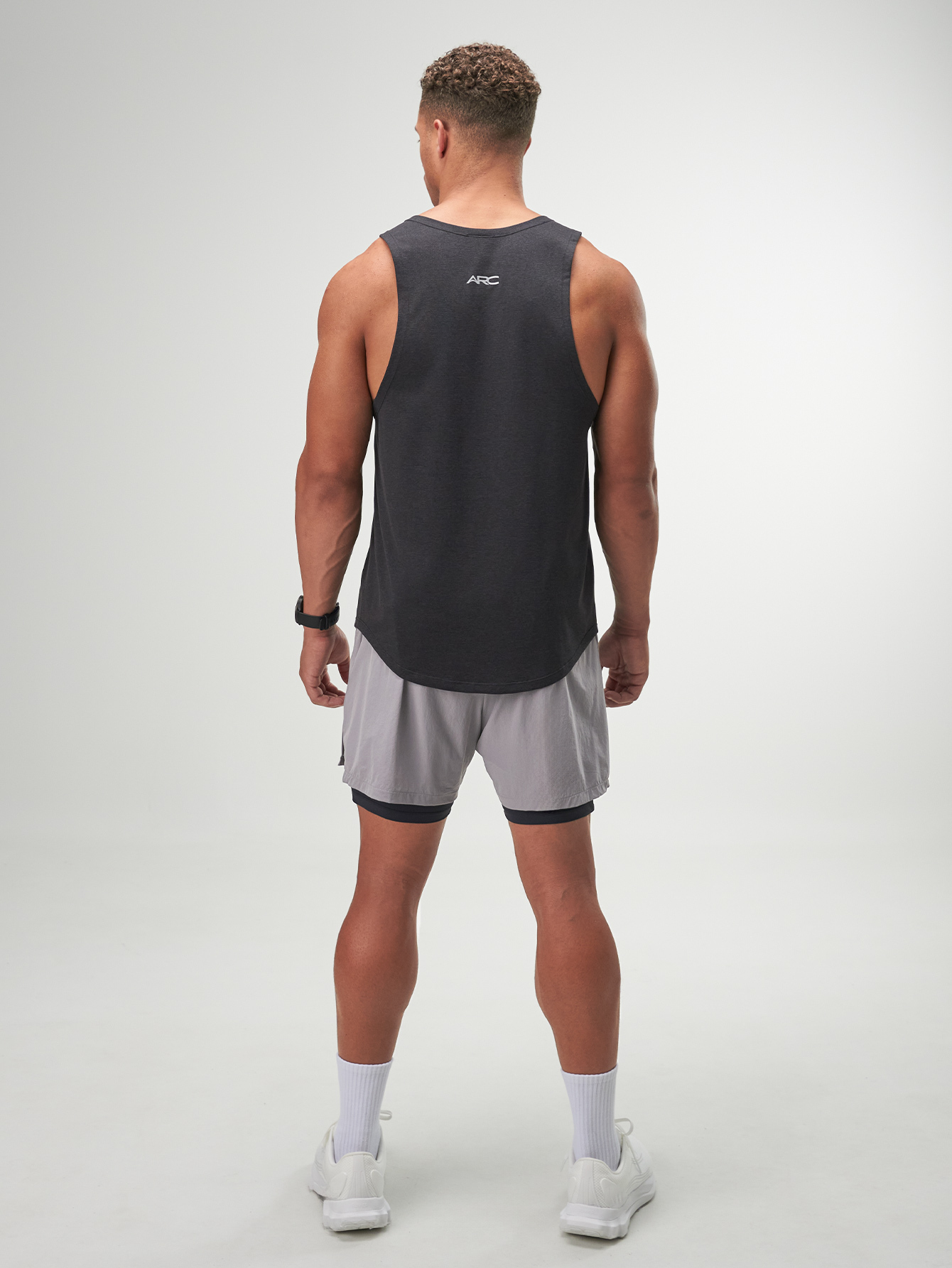 ARC Activewear Tanktop Cutoff Tee Sports Black Tank Top Running Gym Workout Summer