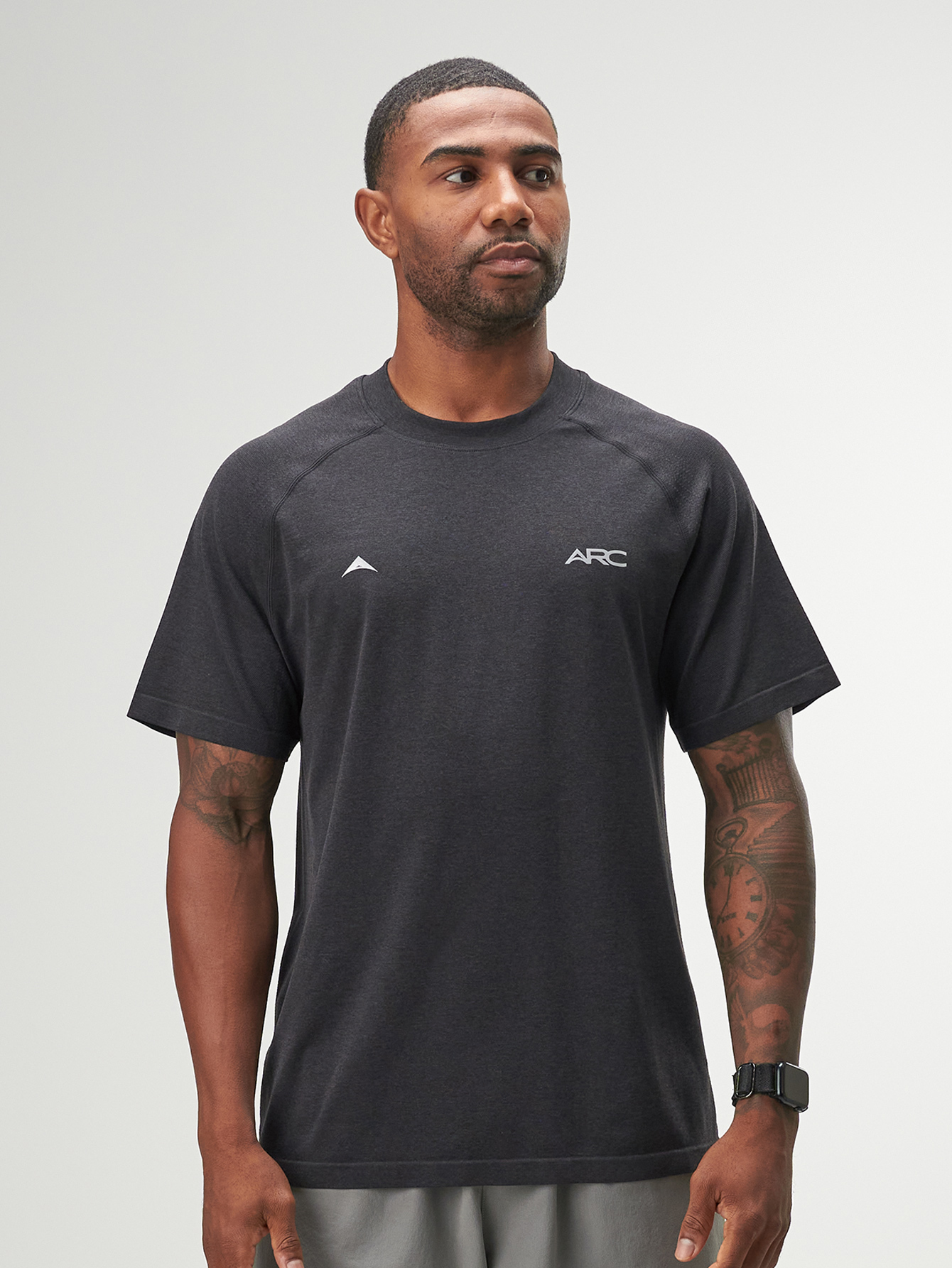 ARC Activewear Seamless Performance Compression Top T Shirt Gym Workout