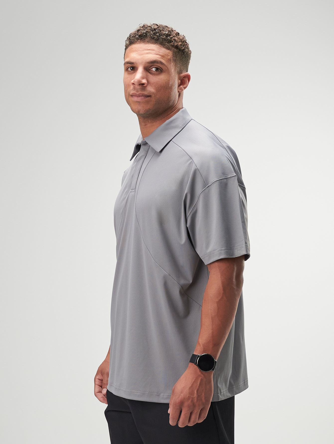 ARC Activewear Boxy Oversized Polo Shirt Performance Top Gym Workout