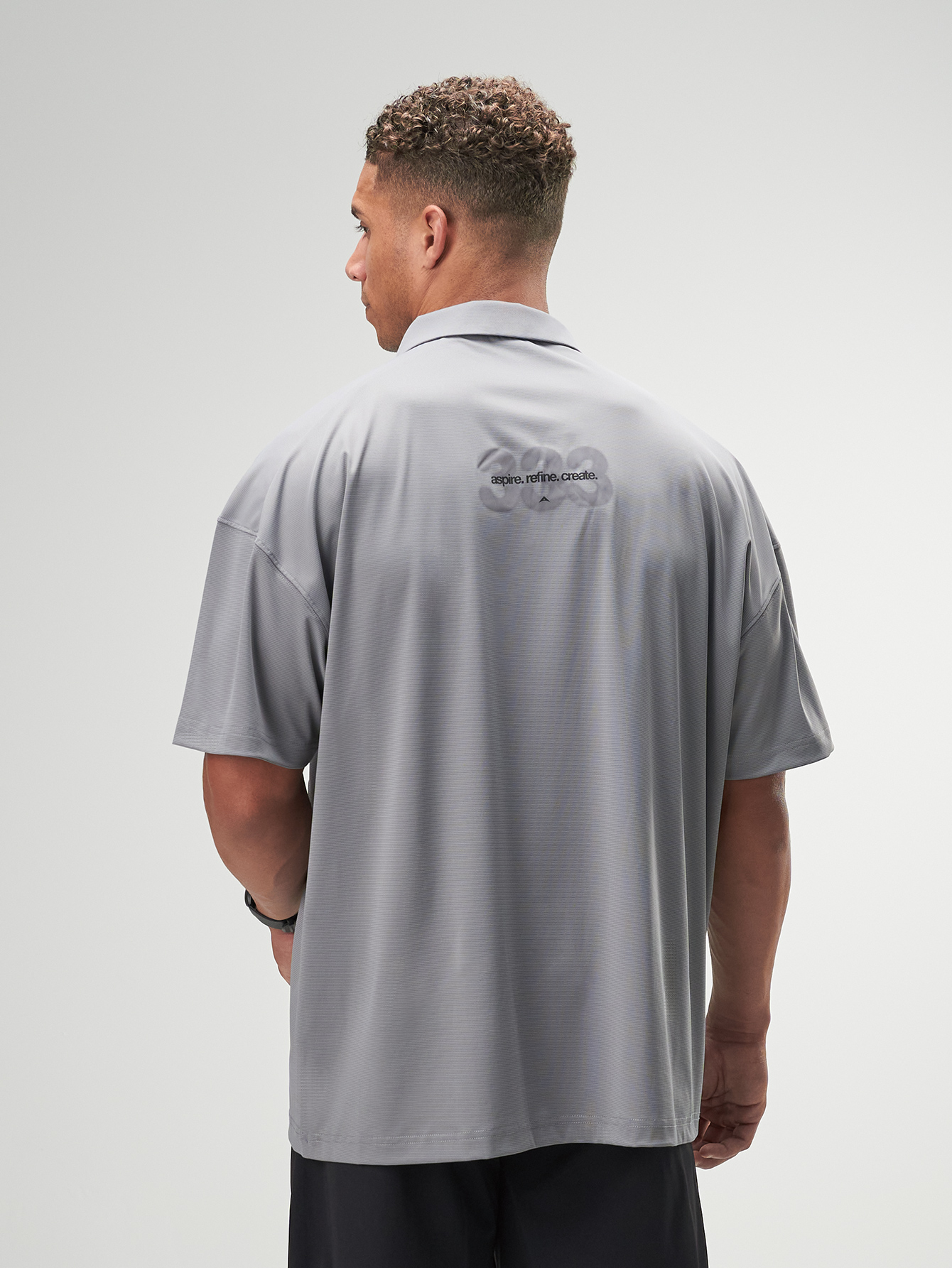 ARC Activewear Boxy Oversized Polo Shirt Performance Top Gym Workout