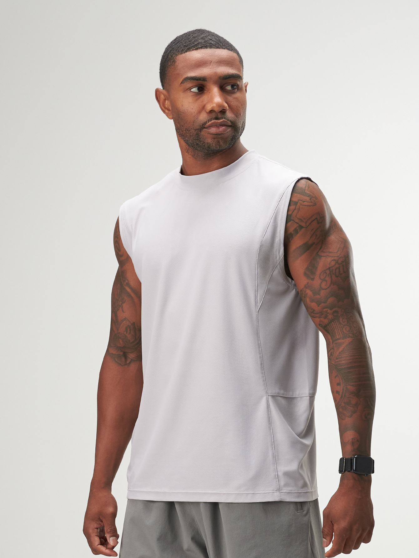 ARC Men's Casual Loose Fit Round Neck Daily Fitness Sports Tank Top