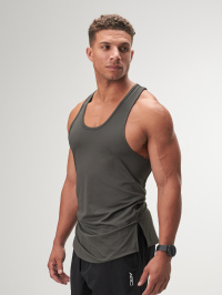 ARC Men's Slogan Letter Print Dark Grey Casual Fitness Workout Tank Top