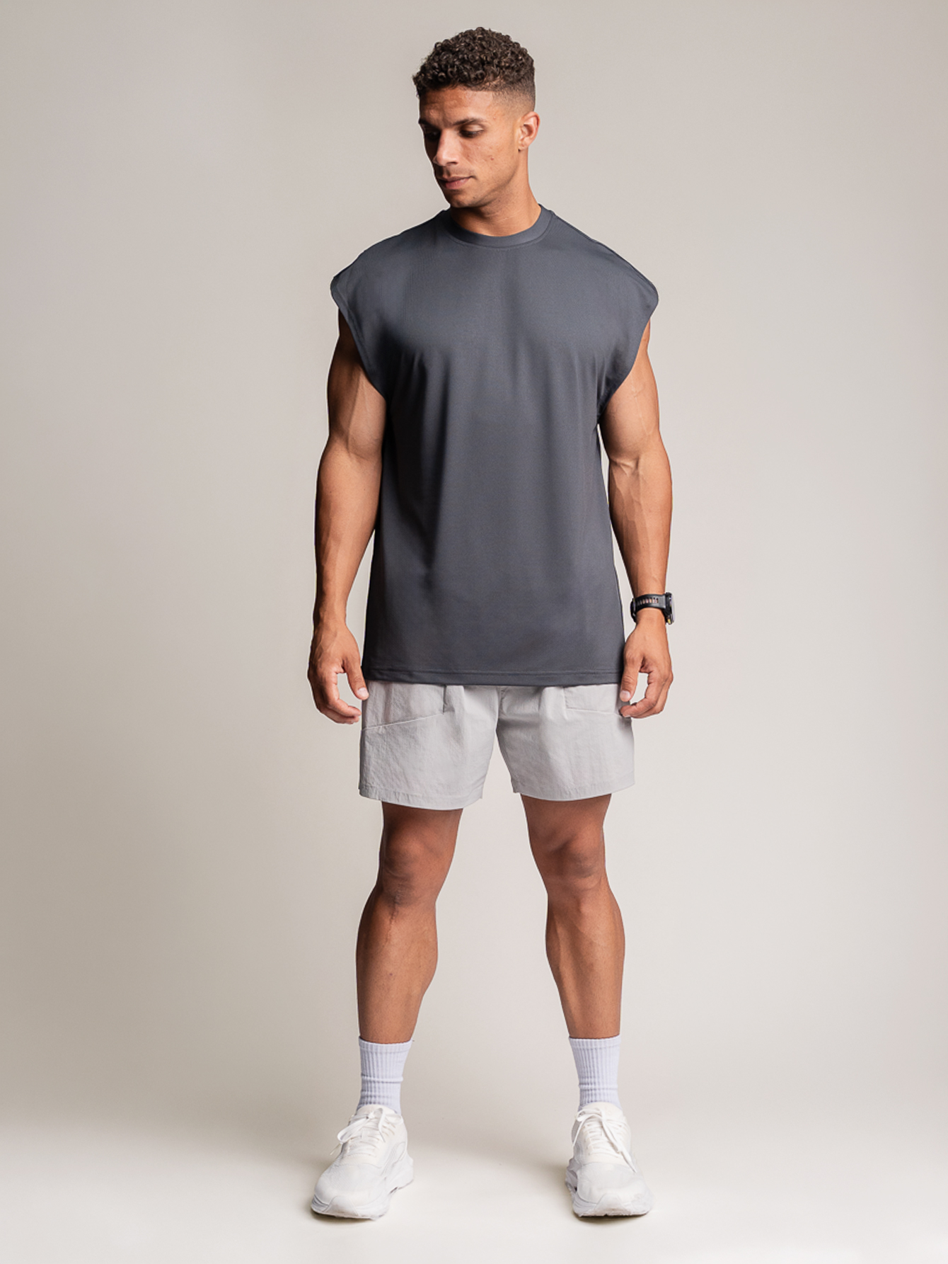 Trinity Cap Sleeve Tank - Dark Grey