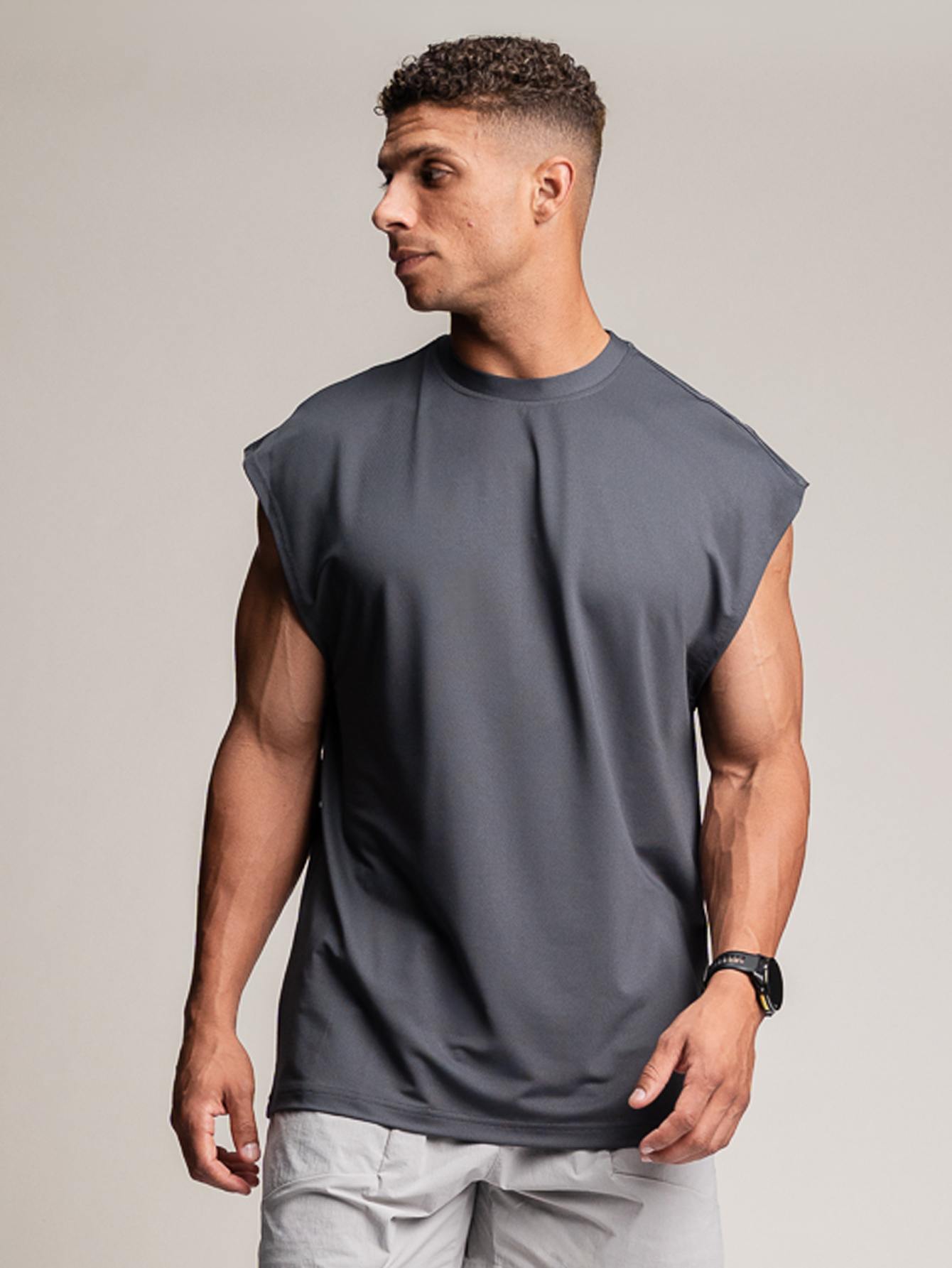 Trinity Cap Sleeve Tank - Dark Grey