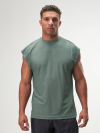 ARC Activewear Performance Cuttoff Tank Cap Sleeve Top T Shirt Gym Workout Muscle Tank