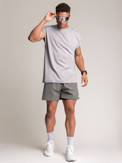 Trinity Cap Sleeve Tank - Light Grey