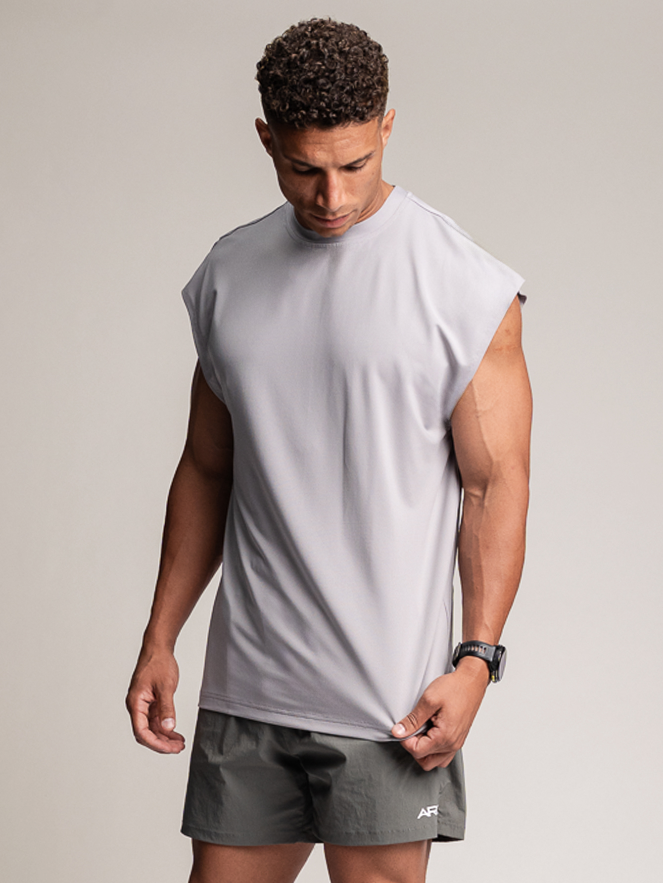 Trinity Cap Sleeve Tank - Light Grey