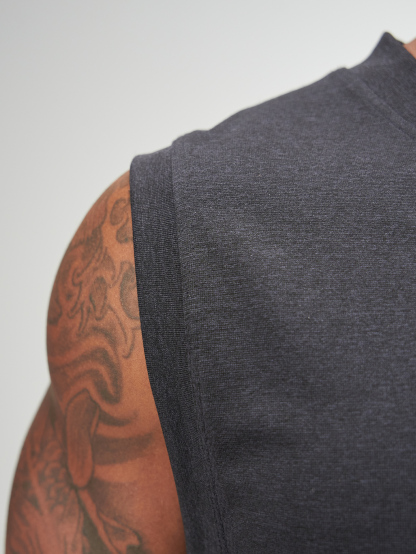 ARC Activewear Seamless Performance Cuttoff Tank Cap Sleeve Top T Shirt Gym Workout